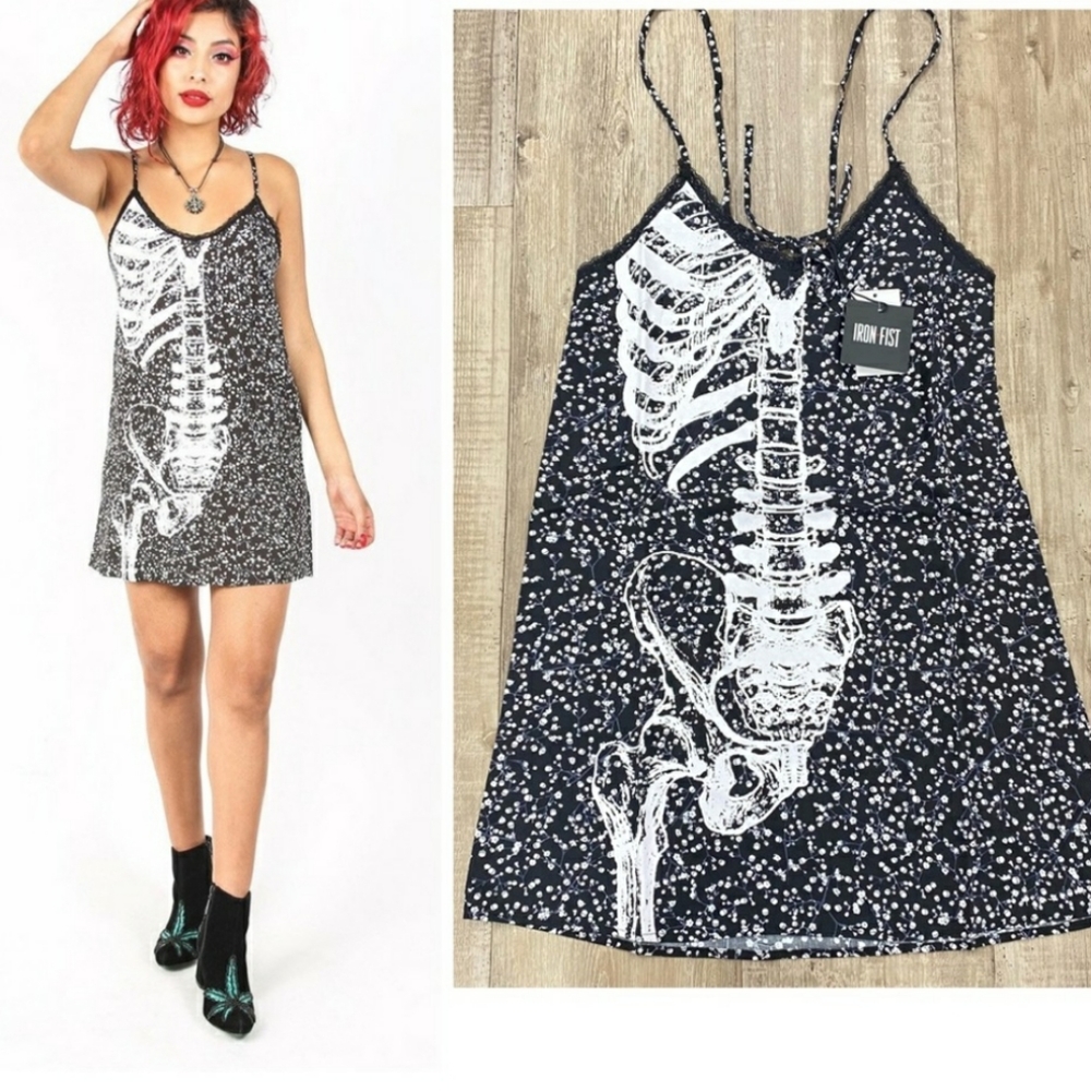 Iron Fist Death Breath Slip Dress Black Small NWT